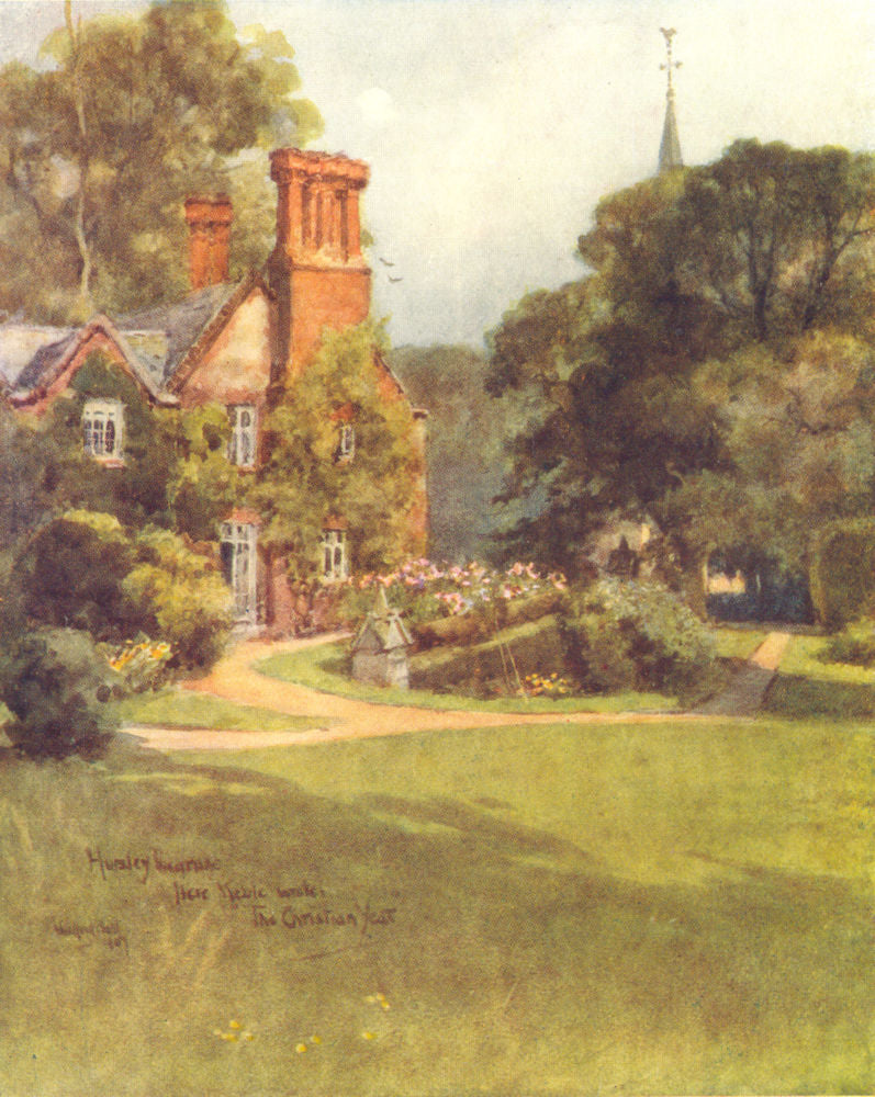 HURSLEY. The Vicarage. HAMPSHIRE 1909 old antique vintage print picture